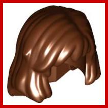 Minifigure Hair Female Mid-Length - Part - 40251 - Reddish Brown - used - Qty:1