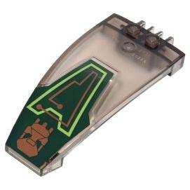 Windscreen 8 x 4 x 2 Curved Taper with Dual 2 Fingers Exo-Force Circuitry Pattern (Sticker) - Set 7707 - Part - 30536pb04 - Trans-Brown - used - Qty:4