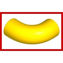 Brick Round Tube 1 x 1 d. 90 degrees Elbow Macaroni - No Stud - Type 2 - Axle Hole - Part - 25214 - Bright Light Blue - new - Qty:4