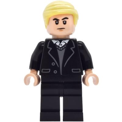Draco Malfoy - Black Suit Dark Bluish Gray Sweater - Minifigure - New