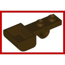 Plate Modified 1 x 2 with Pin Hole and Bucket (Catapult) - Part - 88289 - Dark Brown - used - Qty:8