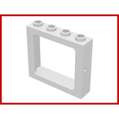 Window 1 x 4 x 3 Train - Hollow Studs - Part - 4033 - White - used - Qty:1