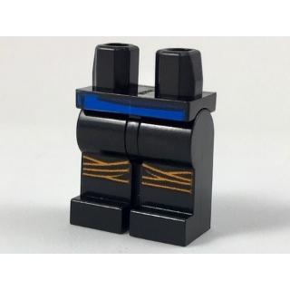 Hips and Legs with Blue Belt and Orange Knee Wrappings Pattern - Part - 970c00pb0709 - Black - used - Qty:1
