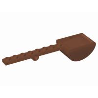 Plate Modified 1 x 8 with Pin Hole and Bucket (Catapult) - Part - 30275 - Reddish Brown - used - Qty:3