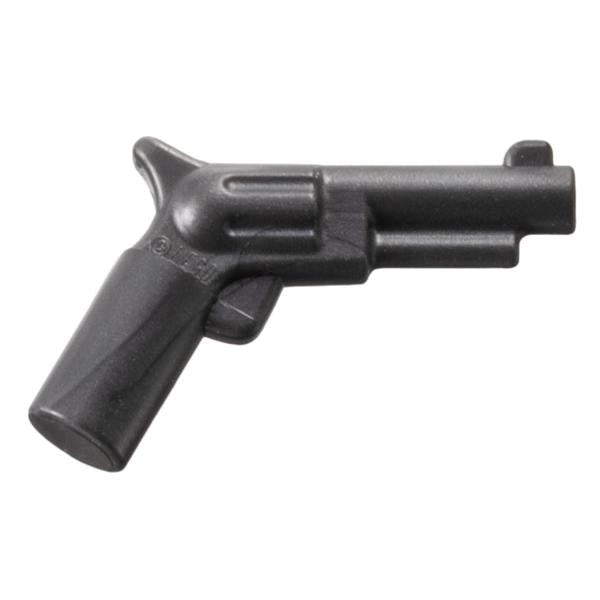 Minifigure Weapon Gun Pistol Revolver - Small Barrel - Part - 13562 - Pearl Dark Gray - used - Qty:1
