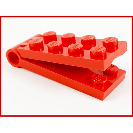 Hinge Plate 2 x 4 - Part - 3149c01 - Red - used - Qty:3