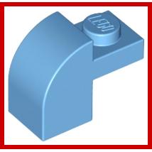 Slope Curved 2 x 1 x 1 1/3 with Recessed Stud - Part - 6091 - Bright Light Blue - new - Qty:2