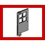 Door 1 x 4 x 5 with 4 Panes - Part - 3861 - Light Gray - used - Qty:1