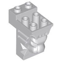 Brick Modified 2 x 3 x 3 with Cutout and Lion Head - 6 Hollow Studs - Part - 30274 - Light Bluish Gray - used - Qty:1