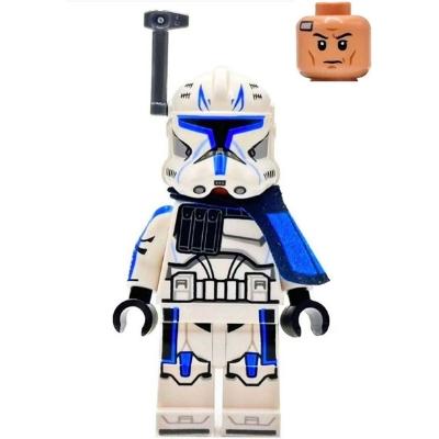 Clone Trooper Captain Rex 501st Legion (Phase 2) - Blue Cloth Pauldron Rangefinder Printed White Arms - Minifigure - Used