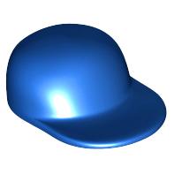 Minifigure Headgear Cap - Long Flat Bill - Part - 4485 - Blue - used - Qty:7