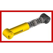 Technic Shock Absorber 6.5L with Black Piston Rod - Hard Spring Tight Coils in Middle - Part - 731c04 - Yellow - used - Qty:1