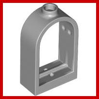 Window 1 x 2 x 2 2/3 with Rounded Top - Part - 30044 - Light Bluish Gray - used - Qty:2
