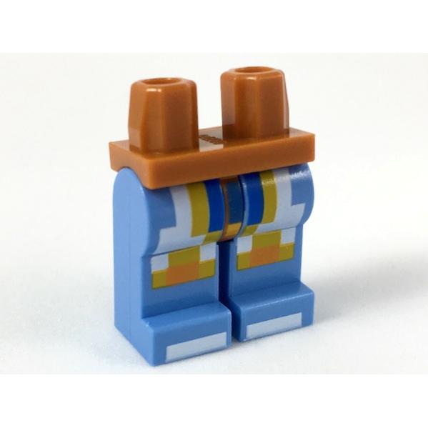 Hips and Medium Blue Legs with Blue Bright Light Orange Orange and White Pixelated Armor Pattern - Part - 970c42pb04 - Dark Orange - used - Qty:1