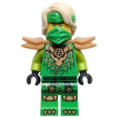 Lloyd - Dragons Rising Tunic with Dragon Head Hair Wide Pearl Gold Shoulder Armor - Minifigure - Used