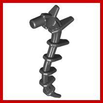 Plant Vine Seaweed / Appendage Spiked / Bionicle Spine - Flexible Rubber - Part - 55236 - Black - used - Qty:2