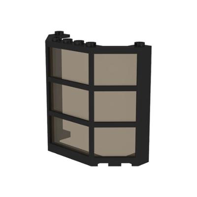Window 3 x 8 x 6 Bay with Fixed Trans-Brown Glass - Part - 30185c01 - Black - used - Qty:1