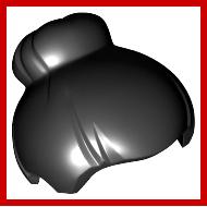 Minifigure Hair Top Knot Bun - Part - 93217 - Black - used - Qty:1