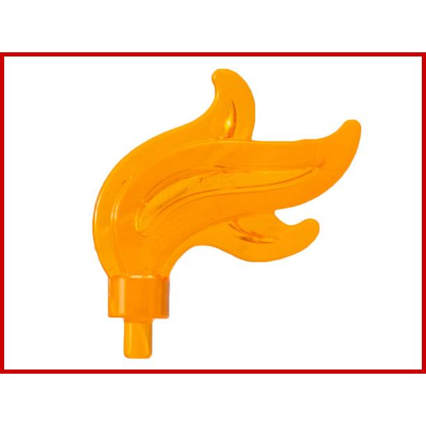 Minifigure Plume Feather Triple Compact / Flame / Water with Small Pin - Part - 64647 - Trans-Orange - used - Qty:18