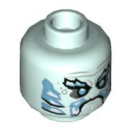 Minifigure Head Medium Azure Ice Beard Eyebrows and Gills Pattern - Part - 3626pb2423 - Light Aqua - new - Qty:1