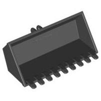 Vehicle Digger Bucket 9 Teeth 4 x 8 Flat Inside with Locking 2 Finger Hinge - Part - 47508 - Black - used - Qty:1