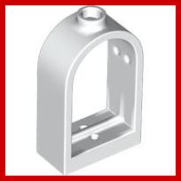 Window 1 x 2 x 2 2/3 with Rounded Top - Part - 30044 - White - used - Qty:4