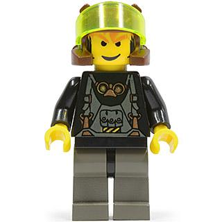 Axel - Trans-Neon Green Visor - Minifigure - Used