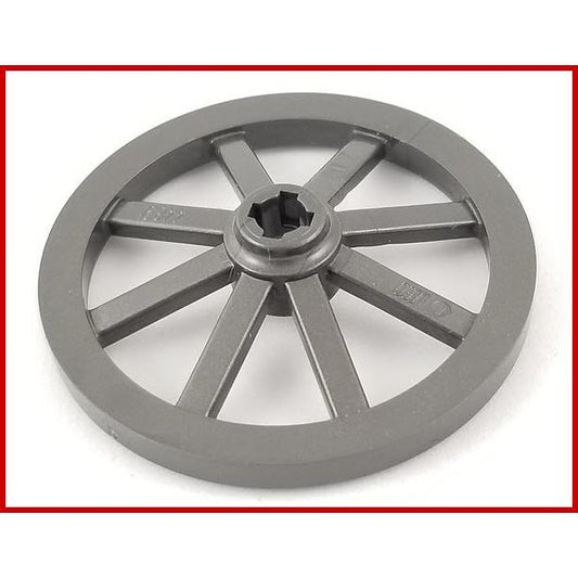 Wheel Wagon Large 33mm D. Hole Notched for Wheels Holder Pin - Part - 4489b - Pearl Dark Gray - used - Qty:8