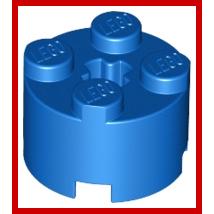 Brick Round 2 x 2 with Axle Hole - Part - 3941 - Black - new - Qty:8