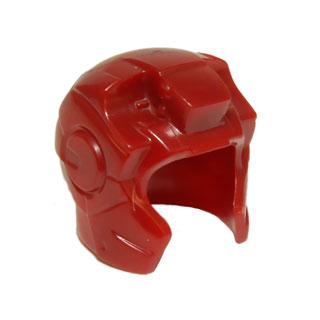Minifigure Headgear Helmet Space with Open Face and Top Hinge with Angular Cheeks(Iron Man) - Part - 10907 - Dark Red - used - Qty:1