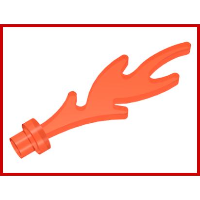 Wave Rounded Straight with Bar End (Castle Dragon Flame / Seaweed / Water) - Part - 6126b - Trans-Neon Orange - new - Qty:5