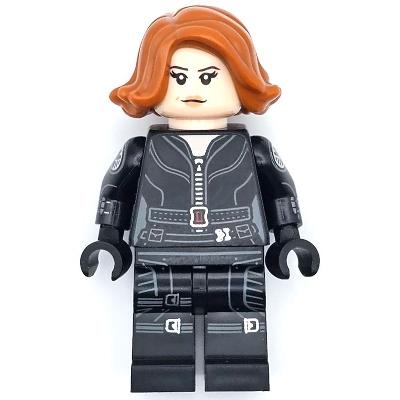 Black Widow - Black Jumpsuit Dark Orange Short Hair Printed Legs Printed Arms - Minifigure