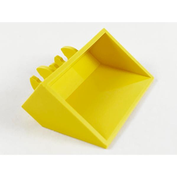 Vehicle Digger Bucket Smooth 3 x 5 x 1 1/3 with Digger Bucket Arm Hinge - Part - 3433 - Yellow - used - Qty:1