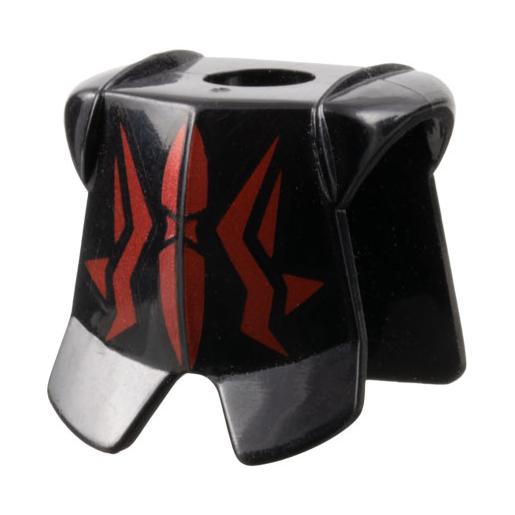 Minifigure Armor Breastplate with Leg Protection with Metallic Red Geometric Pattern - Part - 2587pb05 - Black - used - Qty:1