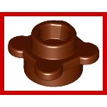 Plate Round 1 x 1 with Flower Edge (4 Knobs / Petals) - Part - 33291 - Reddish Brown - used - Qty:18