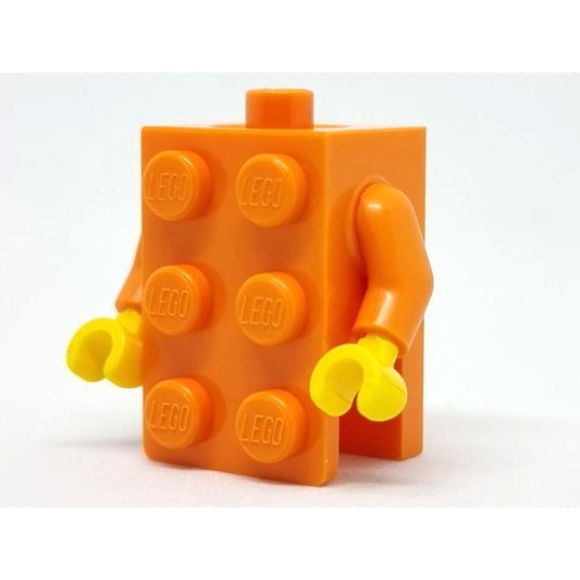 Torso 2 x 3 Brick Costume / Orange Arms / Yellow Hands (BAM) - Part - 37191c07 - Orange - used - Qty:1