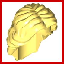 Minifigure Hair Female Mid-Length Wavy with Center Part - Part - 90396 - Bright Light Yellow - used - Qty:1