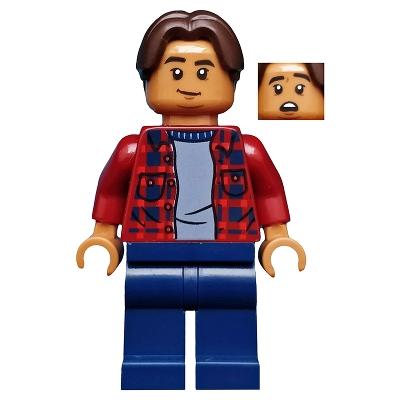 Ned Leeds - Dark Red Plaid Shirt Dark Blue Legs - Minifigure - New
