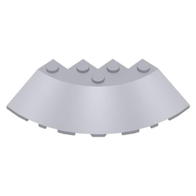Brick Round Corner 6 x 6 with Slope 33 Edge Facet Cutout - Part - 95188 - Light Bluish Gray - used - Qty:1