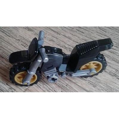 Motorcycle Dirt Bike with Flat Silver Chassis (Long Fairing Mounts) and Pearl Gold Wheels - Part - 50860c04 - White - used - Qty:1