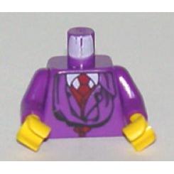 Torso Harry Potter Quirrell Pattern / Purple Arms / Yellow Hands - Part - 973px175c01 - Purple - used - Qty:1