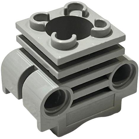 Technic Engine Cylinder with Partial Hollow Studs on Top and Side Slots - Part - 2850a - Light Bluish Gray - used - Qty:3