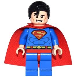 Superman - Blue Suit Starched Fabric Cape Open Mouth / Red Eyes - Minifigure - New