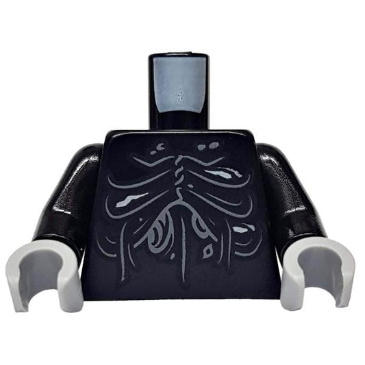 Torso Cascading Folds with Sores and Drainage Pattern / Black Arms / Light Bluish Gray Hands - Part - 973pb3222c01 - Black - used - Qty:1