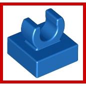 Tile Modified 1 x 1 with Open O Clip - Part - 15712 - Bright Light Blue - new - Qty:2