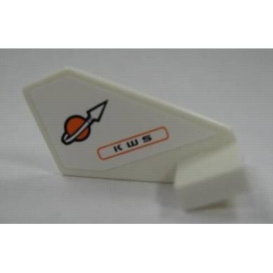 Tail Shuttle Small with Modified Classic Space Logo and 'K W S' Pattern on Both Sides (Stickers) - Set 7695 - Part - 44661pb002 - White - used - Qty:2