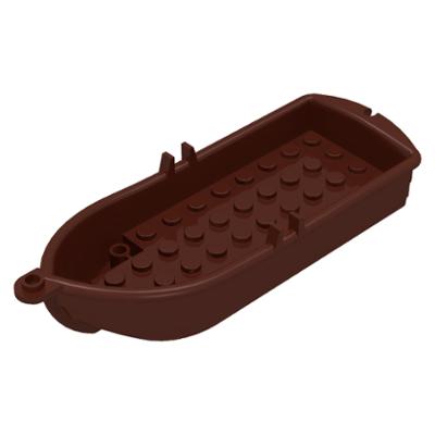 Boat 14 x 5 x 2 with Oarlocks and 2 Hollow Inside Studs - Part - 2551 - Brown - used - Qty:1