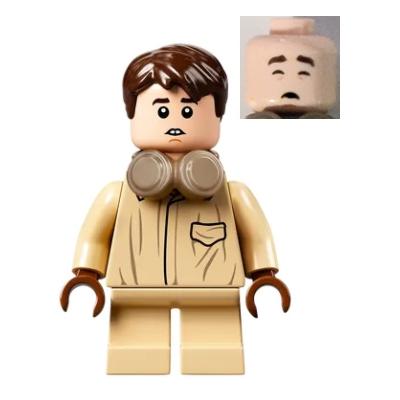 Neville Longbottom - Coveralls Headphones Tan Short Legs Tooth Gap / Sleeping - Minifigure - Used