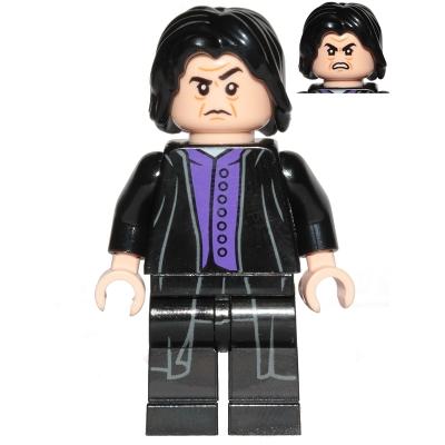 Professor Severus Snape - Dark Purple Shirt Black Robes Printed Legs (Undetermined Legs) - Minifigure - Used