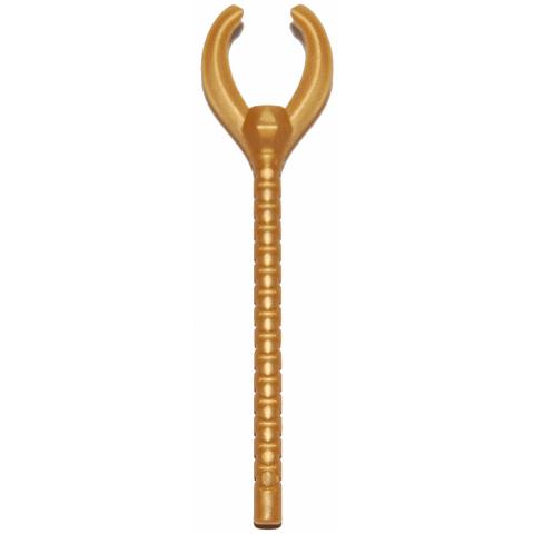 Minifigure Utensil Pharaoh's Staff with Forked End - Part - 93252 - Pearl Gold - used - Qty:1